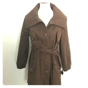 Anthropologie Brown Belted Coat